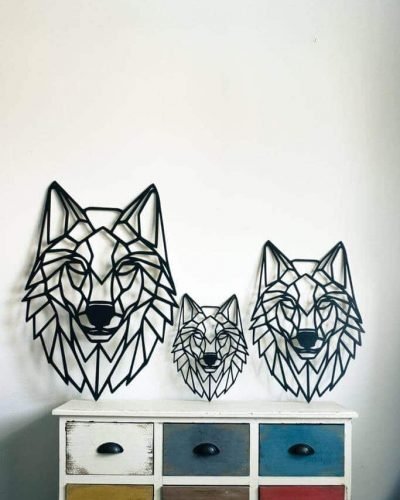 Group of foxes metal art design